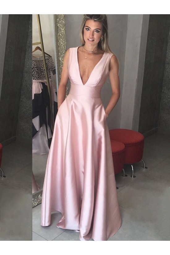 A-Line V-Neck Long Prom Dress Formal Evening Dresses 601656 A-Line V-Neck Long Prom Dress Formal Evening Dresses 601656