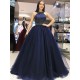Ball Gown Beaded Long Navy Blue Prom Dress Formal Evening Dresses 601662 Ball Gown Beaded Long Navy Blue Prom Dress Formal Evening Dresses 601662
