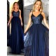A-Line Sequins Tulle Long Prom Dress Formal Evening Dresses 601666