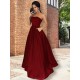 A-Line Strapless Satin Long Prom Dress Formal Evening Dresses 601684