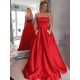 A-Line Beaded Satin Long Prom Dress Formal Evening Dresses 601685 A-Line Beaded Satin Long Prom Dress Formal Evening Dresses 601685