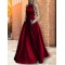 A-Line Beaded Satin Long Prom Dress Formal Evening Dresses 601686