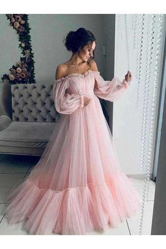 A-Line Off-the-Shoulder Tulle Long Prom Dress Formal Evening Dresses 601706 A-Line Off-the-Shoulder Tulle Long Prom Dress Formal Evening Dresses 601706