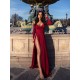 A-Line Long Sleeves V-Neck Long Prom Dress Formal Evening Dresses 601711