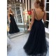 A-Line Beaded Long Black Prom Dress Formal Evening Dresses 601722 A-Line Beaded Long Black Prom Dress Formal Evening Dresses 601722