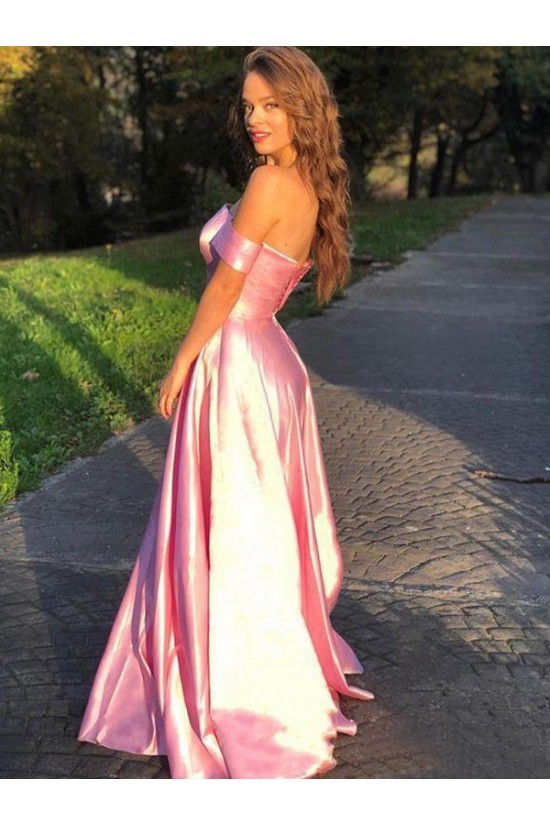 A-Line Off-the-Shoulder Long Prom Dress Formal Evening Dresses 601746