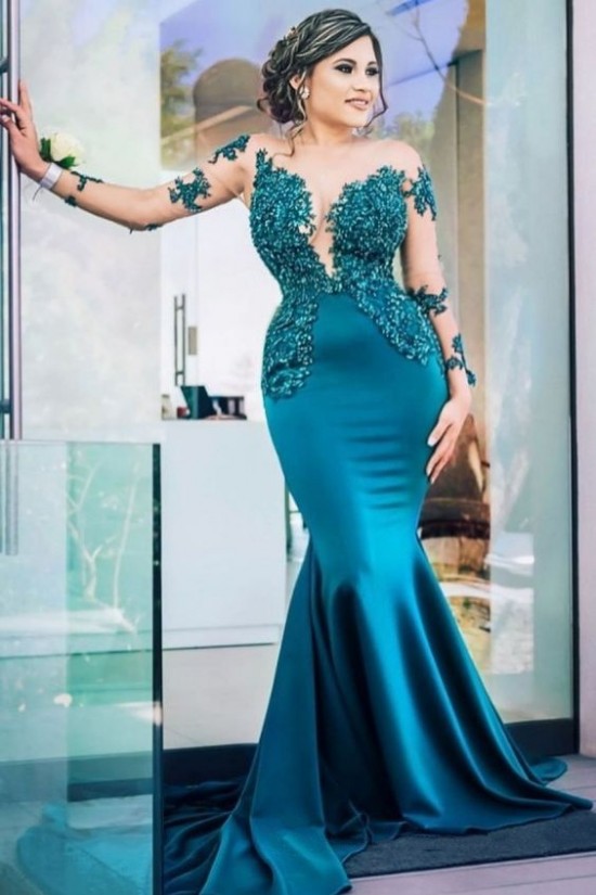 Mermaid Long Sleeves Lace Prom Dress Formal Evening Dresses 601760 Mermaid Long Sleeves Lace Prom Dress Formal Evening Dresses 601760