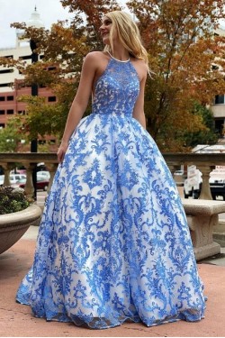 Ball Gown Lace Long Prom Dress Formal Evening Dresses 601765