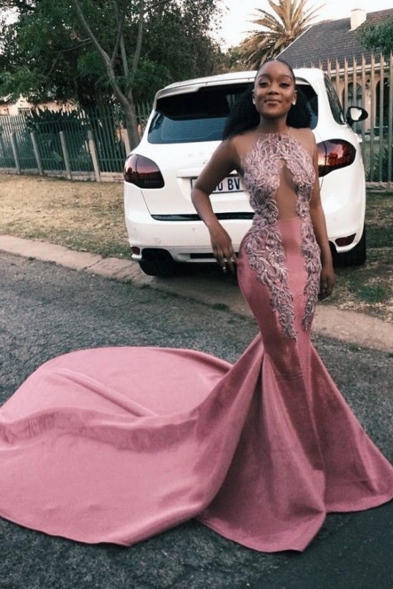 Mermaid Lace Long Pink Prom Dress Formal Evening Dresses 601778 Mermaid Lace Long Pink Prom Dress Formal Evening Dresses 601778