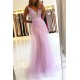 Long Pink Lace Tulle Prom Dress Formal Evening Dresses 601787 Long Pink Lace Tulle Prom Dress Formal Evening Dresses 601787