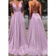 A-Line V-Neck Sparkle Long Prom Dress Formal Evening Dresses 601800