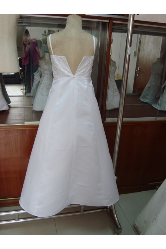 A-Line Beaded Spaghetti Strap Flower Girl Dresses F010017