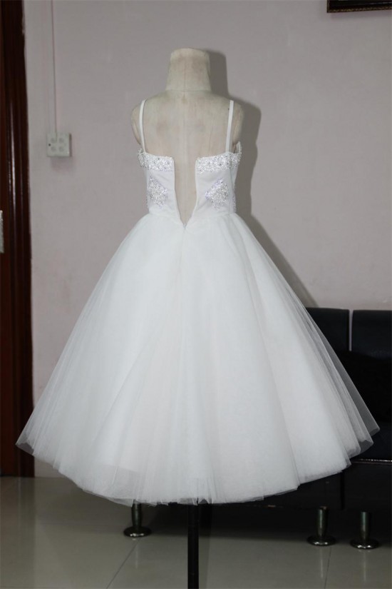 A-Line Beaded Spaghetti Strap Flower Girl Dresses F010019 A-Line Beaded Spaghetti Strap Flower Girl Dresses F010019
