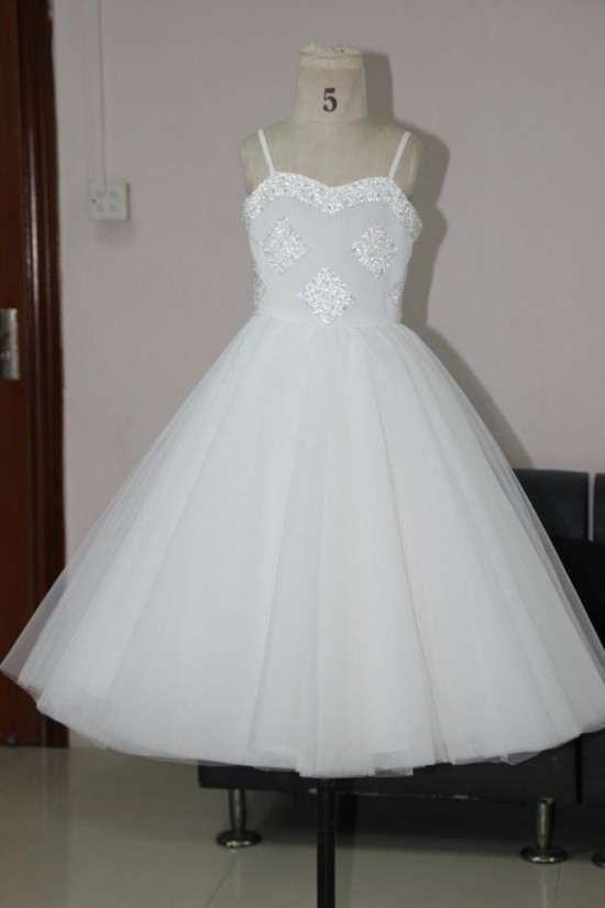 A-Line Beaded Spaghetti Strap Flower Girl Dresses F010019 A-Line Beaded Spaghetti Strap Flower Girl Dresses F010019