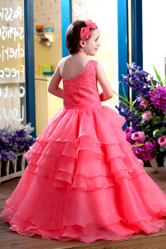 Ball Gown One-Shoulder Beaded Flower Girl Dresses 2050011 Ball Gown One-Shoulder Beaded Flower Girl Dresses 2050011