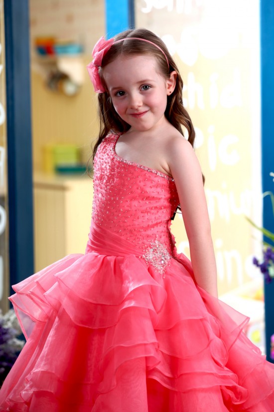 Ball Gown One-Shoulder Beaded Flower Girl Dresses 2050011 Ball Gown One-Shoulder Beaded Flower Girl Dresses 2050011