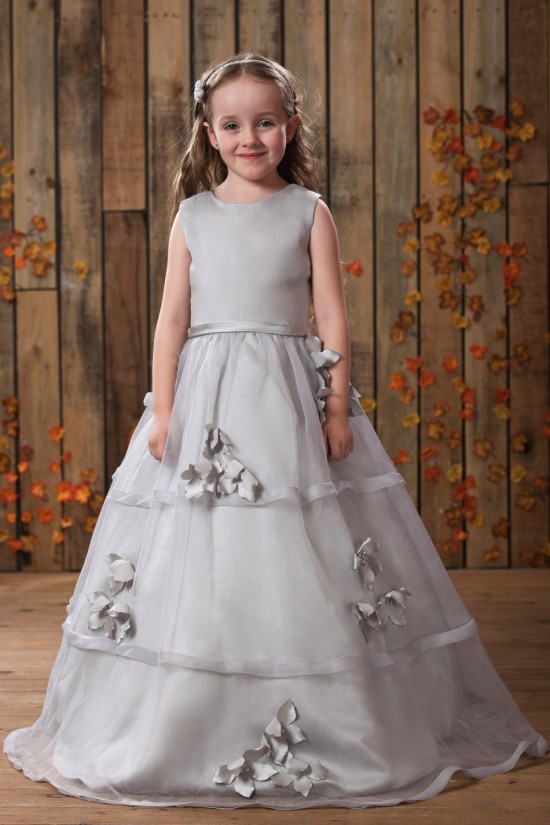 A-Line Beaded Handmade Flowers Flower Girl Dresses 2050017 A-Line Beaded Handmade Flowers Flower Girl Dresses 2050017