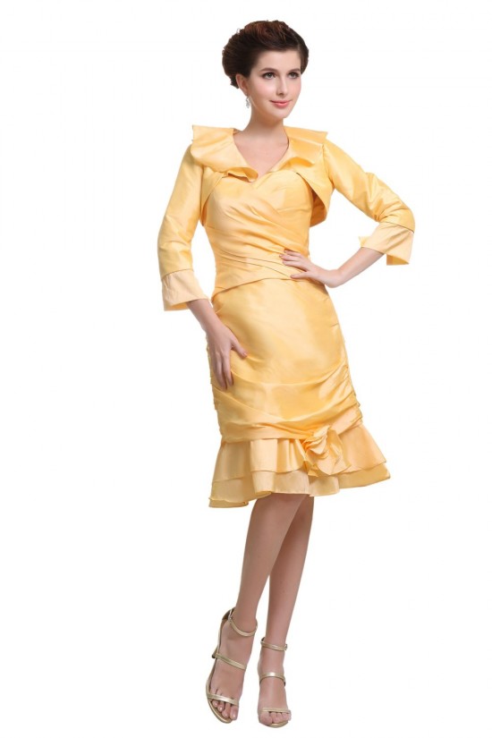 Short Sweetheart Knee-Length Mother of the Bride Dresses with A Jacket M010001 Short Sweetheart Knee-Length Mother of the Bride Dresses with A Jacket M010001
