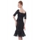 Mermaid Half Sleeve Off-the-Shoulder Beaded Applique Short Mother of the Bride Dresses M010007