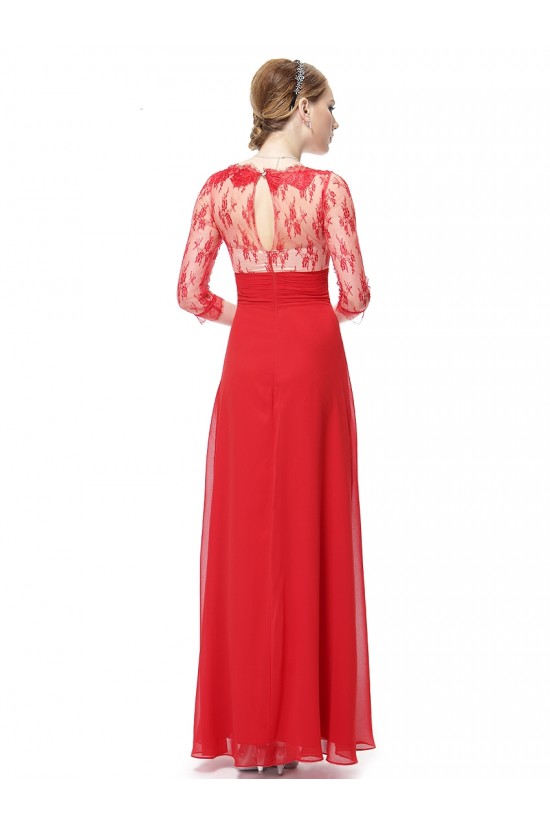 A-Line V-Neck 3/4 Sleeve Lace and Chiffon Mother of the Bride Dresses M010015 A-Line V-Neck 3/4 Sleeve Lace and Chiffon Mother of the Bride Dresses M010015