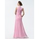 Trumpet/Mermaid Beaded High Neck Long Pink Chiffon Mother of the Bride Dresses M010029 Trumpet/Mermaid Beaded High Neck Long Pink Chiffon Mother of the Bride Dresses M010029