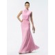 Trumpet/Mermaid Beaded High Neck Long Pink Chiffon Mother of the Bride Dresses M010029 Trumpet/Mermaid Beaded High Neck Long Pink Chiffon Mother of the Bride Dresses M010029