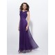 A-Line Long Purple Chiffon Mother of the Bride Dresses M010035