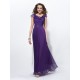 A-Line Long Purple Chiffon Mother of the Bride Dresses M010035