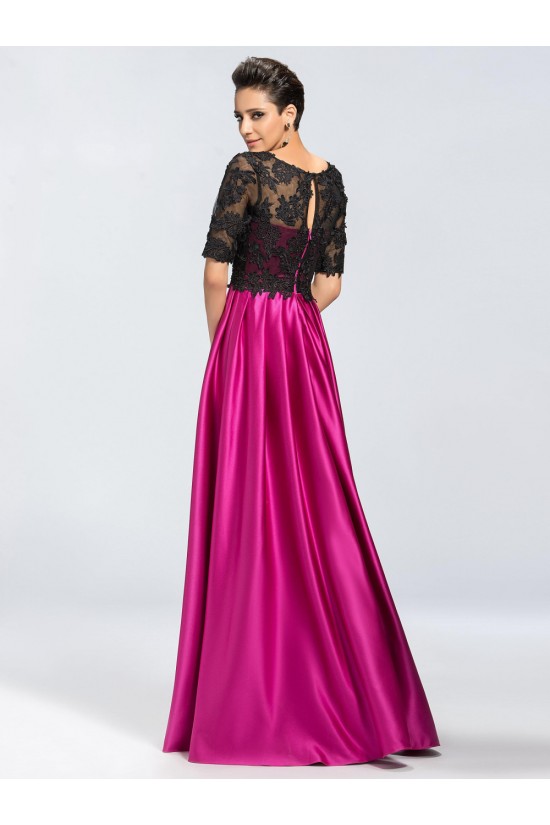 A-Line Half Sleeve Lace and Satin Mother of the Bride Dresses M010045 A-Line Half Sleeve Lace and Satin Mother of the Bride Dresses M010045