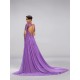 A-Line Beaded Short Sleeve Long Chiffon Mother of the Bride Dresses M010046