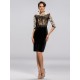 Short Black Half Sleeve Mother of the Bride Dresses M010047