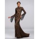 Trumpet/Mermaid Jewel Long Sleeve Black Lace Mother of the Bride Dresses M010048