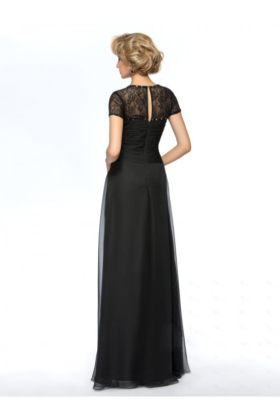 A-Line Beaded Lace and Chiffon Long Black Mother of the Bride Dresses M010061 A-Line Beaded Lace and Chiffon Long Black Mother of the Bride Dresses M010061