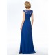 Sheath Straps Sleeveless Long Blue Chiffon Mother of the Bride Dresses M010063