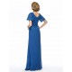 Long Blue Short Sleeve Applique and Chiffon Mother of the Bride Dresses M010064 Long Blue Short Sleeve Applique and Chiffon Mother of the Bride Dresses M010064