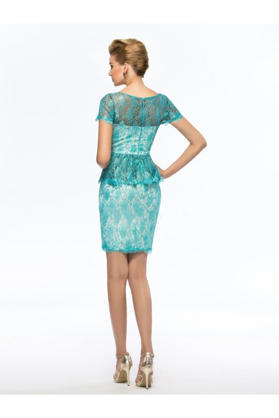 Short Bateau Lace Mother of the Bride Dresses M010072 Short Bateau Lace Mother of the Bride Dresses M010072