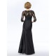 Trumpet/Mermaid V-Neck Long Black Mother of the Bride Dresses M010073