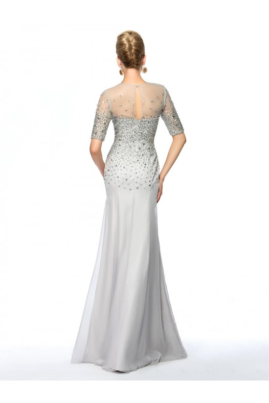 Beaded Short Sleeve Jewel Long Chiffon Mother of the Bride Dresses M010075 Beaded Short Sleeve Jewel Long Chiffon Mother of the Bride Dresses M010075