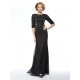 Trumpet/Mermaid Half Sleeve Lace and Chiffon Long Black Mother of the Bride Dresses M010076 Trumpet/Mermaid Half Sleeve Lace and Chiffon Long Black Mother of the Bride Dresses M010076
