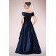 A-Line Off-the-Shoulder Beaded Applique Long Mother of the Bride Dresses M010092