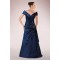 A-Line Off-the-Shoulder Beaded Applique Long Mother of the Bride Dresses M010092