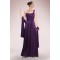 A-Line Beaded One-Shoulder Long Mother of the Bride Dresses M010093