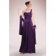 A-Line Beaded One-Shoulder Long Mother of the Bride Dresses M010093