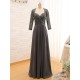 A-Line 3/4 Sleeve Lace and Chiffon Long Mother of the Bride Dresses M010099 A-Line 3/4 Sleeve Lace and Chiffon Long Mother of the Bride Dresses M010099