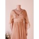A-Line V-Neck Beaded Applique Long Chiffon Mother of the Bride Dresses M010102