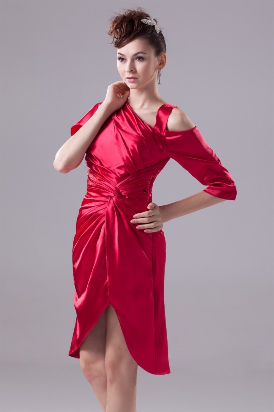 Asymmetrical A-Line Elastic Woven Satin Mother of the Bride Dresses 2040006 Asymmetrical A-Line Elastic Woven Satin Mother of the Bride Dresses 2040006