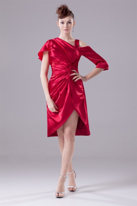 Asymmetrical A-Line Elastic Woven Satin Mother of the Bride Dresses 2040006 Asymmetrical A-Line Elastic Woven Satin Mother of the Bride Dresses 2040006