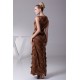 Bateau Sleeveless Tiered Chiffon Lace Mother of the Bride Dresses 2040007