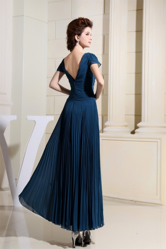 Beading Short Ankle-Length V-Neck Chiffon Silk like Satin Mother of the Bride Dresses 2040017 Beading Short Ankle-Length V-Neck Chiffon Silk like Satin Mother of the Bride Dresses 2040017