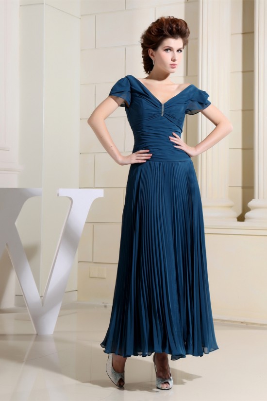 Beading Short Ankle-Length V-Neck Chiffon Silk like Satin Mother of the Bride Dresses 2040017 Beading Short Ankle-Length V-Neck Chiffon Silk like Satin Mother of the Bride Dresses 2040017